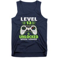 Funny 13th Birthday Gift Boy Level 13 Unlocked Teenager Tank Top