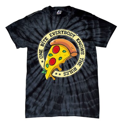 Funny 1 Bites Pizza Everybody knows the rules food lover Tie-Dye T-Shirt