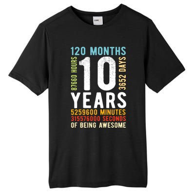 Funny 10th Birthday, 10 Years Old, Vintage Retro 120 Months 1 Tall Fusion ChromaSoft Performance T-Shirt