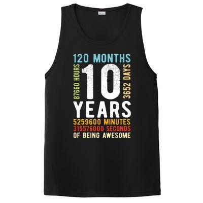 Funny 10th Birthday, 10 Years Old, Vintage Retro 120 Months 1 PosiCharge Competitor Tank