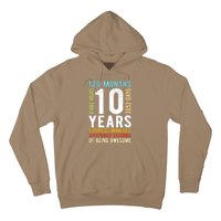 Funny 10th Birthday, 10 Years Old, Vintage Retro 120 Months 1 Hoodie