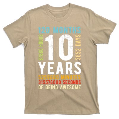 Funny 10th Birthday, 10 Years Old, Vintage Retro 120 Months 1 T-Shirt