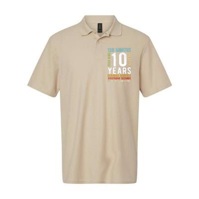 Funny 10th Birthday, 10 Years Old, Vintage Retro 120 Months 1 Softstyle Adult Sport Polo