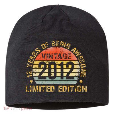 Funny 12th Birthday Decoration Boy 12yr 12 Year Old Birthday Gift Sustainable Beanie
