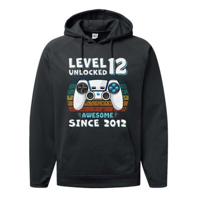 Funny 12th Birthday Decoration Boy 12yr 12 Year Old Birthday Performance Fleece Hoodie