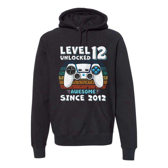 Funny 12th Birthday Decoration Boy 12yr 12 Year Old Birthday Premium Hoodie