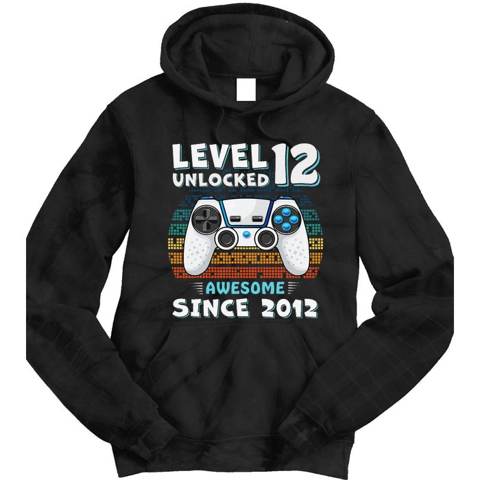 Funny 12th Birthday Decoration Boy 12yr 12 Year Old Birthday Tie Dye Hoodie