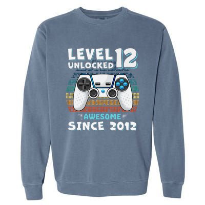 Funny 12th Birthday Decoration Boy 12yr 12 Year Old Birthday Garment-Dyed Sweatshirt