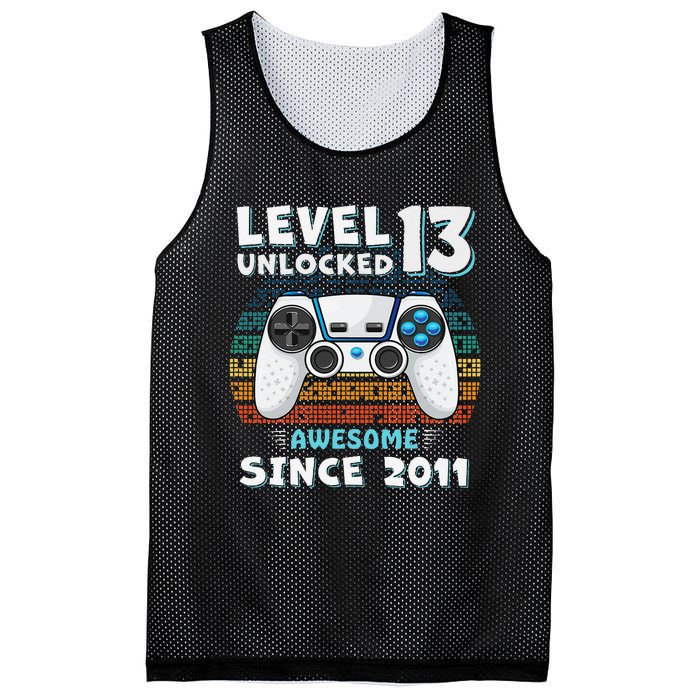 Funny 13th Birthday Decoration Boy 13yr 13 Year Old Birthday Mesh Reversible Basketball Jersey Tank