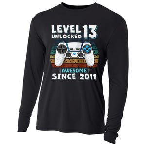 Funny 13th Birthday Decoration Boy 13yr 13 Year Old Birthday Cooling Performance Long Sleeve Crew