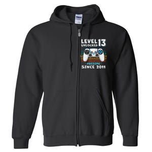 Funny 13th Birthday Decoration Boy 13yr 13 Year Old Birthday Full Zip Hoodie