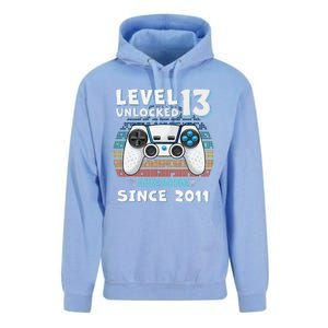 Funny 13th Birthday Decoration Boy 13yr 13 Year Old Birthday Unisex Surf Hoodie