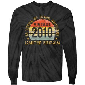 Funny 14th Birthday Decoration Boy 14yr 14 Year Old Birthday Tie-Dye Long Sleeve Shirt