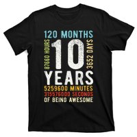 Funny 10th Birthday 10 Years Old Vintage Retro 120 Months T-Shirt