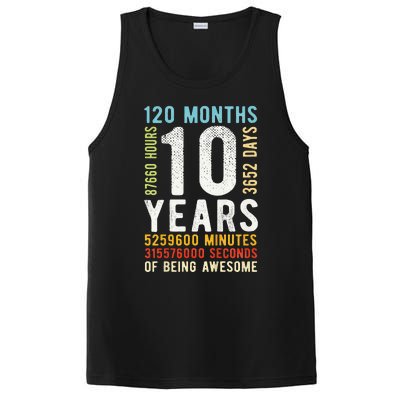 Funny 10th Birthday 10 Years Old Vintage Retro 120 Months PosiCharge Competitor Tank