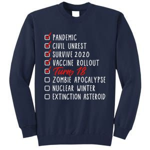 Funny 18th Birthday Gift I 18 Years I 2003 2021 I Quarantine Tall Sweatshirt