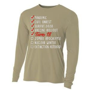 Funny 18th Birthday Gift I 18 Years I 2003 2021 I Quarantine Cooling Performance Long Sleeve Crew