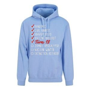 Funny 18th Birthday Gift I 18 Years I 2003 2021 I Quarantine Unisex Surf Hoodie