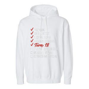 Funny 18th Birthday Gift I 18 Years I 2003 2021 I Quarantine Garment-Dyed Fleece Hoodie