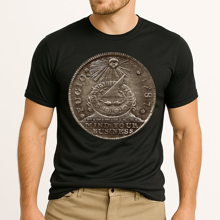 Fugio 1787 Cent Coin Mind Your Business United States Money Cooling Performance Crew T-Shirt