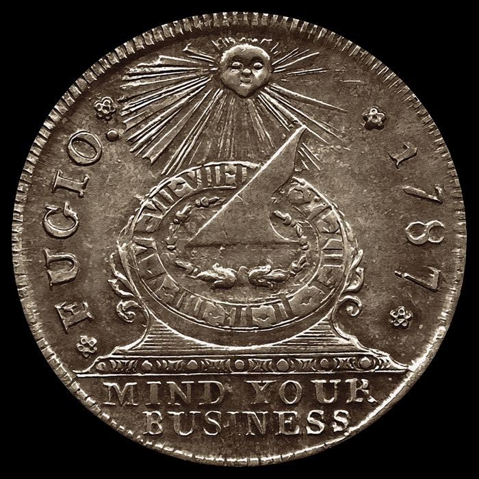 Fugio 1787 Cent Coin Mind Your Business United States Money Button
