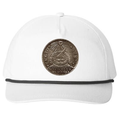 Fugio 1787 Cent Coin Mind Your Business United States Money Snapback Five-Panel Rope Hat