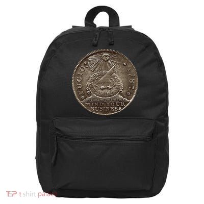 Fugio 1787 Cent Coin Mind Your Business United States Money 16 in Basic Backpack