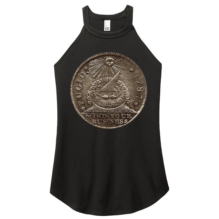 Fugio 1787 Cent Coin Mind Your Business United States Money Women's Perfect Tri Rocker Tank