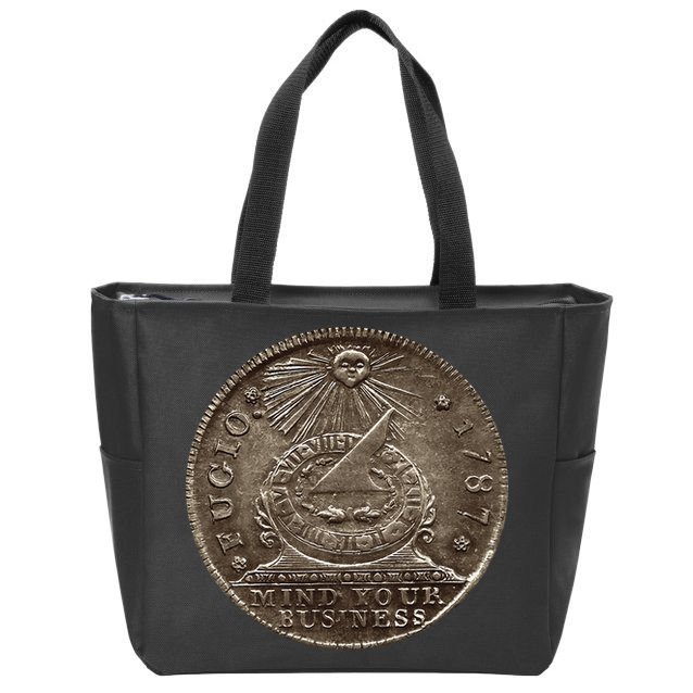 Fugio 1787 Cent Coin Mind Your Business United States Money Zip Tote Bag