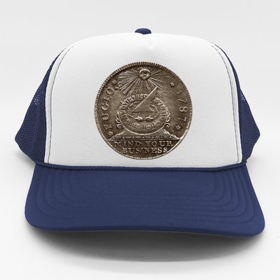 Fugio 1787 Cent Coin Mind Your Business United States Money Trucker Hat