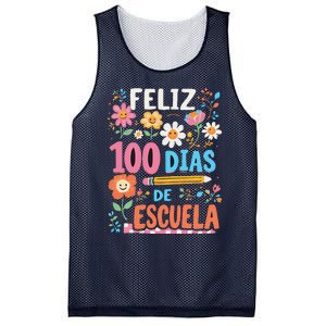 Feliz 100 Diaz De Escuela 100th Day School Spanish Teacher Mesh Reversible Basketball Jersey Tank