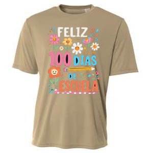 Feliz 100 Diaz De Escuela 100th Day School Spanish Teacher Cooling Performance Crew T-Shirt