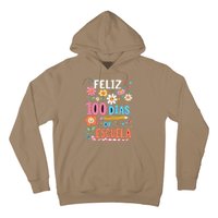 Feliz 100 Diaz De Escuela 100th Day School Spanish Teacher Hoodie