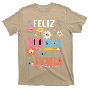 Feliz 100 Diaz De Escuela 100th Day School Spanish Teacher T-Shirt