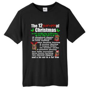 Funny 12 Days Of Christmas Ger Shepherd Great Gift Dog Tall Fusion ChromaSoft Performance T-Shirt