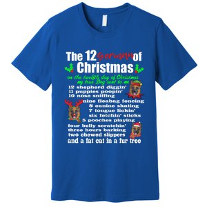 Funny 12 Days Of Christmas Ger Shepherd Great Gift Dog Premium T-Shirt