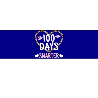 Funny 100th Day Of School 100 Days Smarter Leopard Heart Gift Bumper Sticker