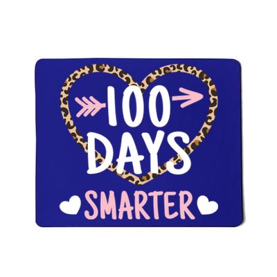 Funny 100th Day Of School 100 Days Smarter Leopard Heart Gift Mousepad