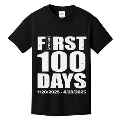First 100 Days 4547 Trump Inauguration Presidency 1202025 Kids T-Shirt