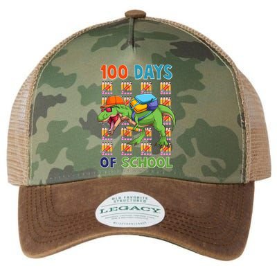 Funny 100 Days Of School Trex Dinosaur Legacy Tie Dye Trucker Hat