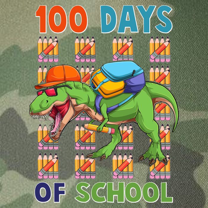Funny 100 Days Of School Trex Dinosaur Legacy Tie Dye Trucker Hat
