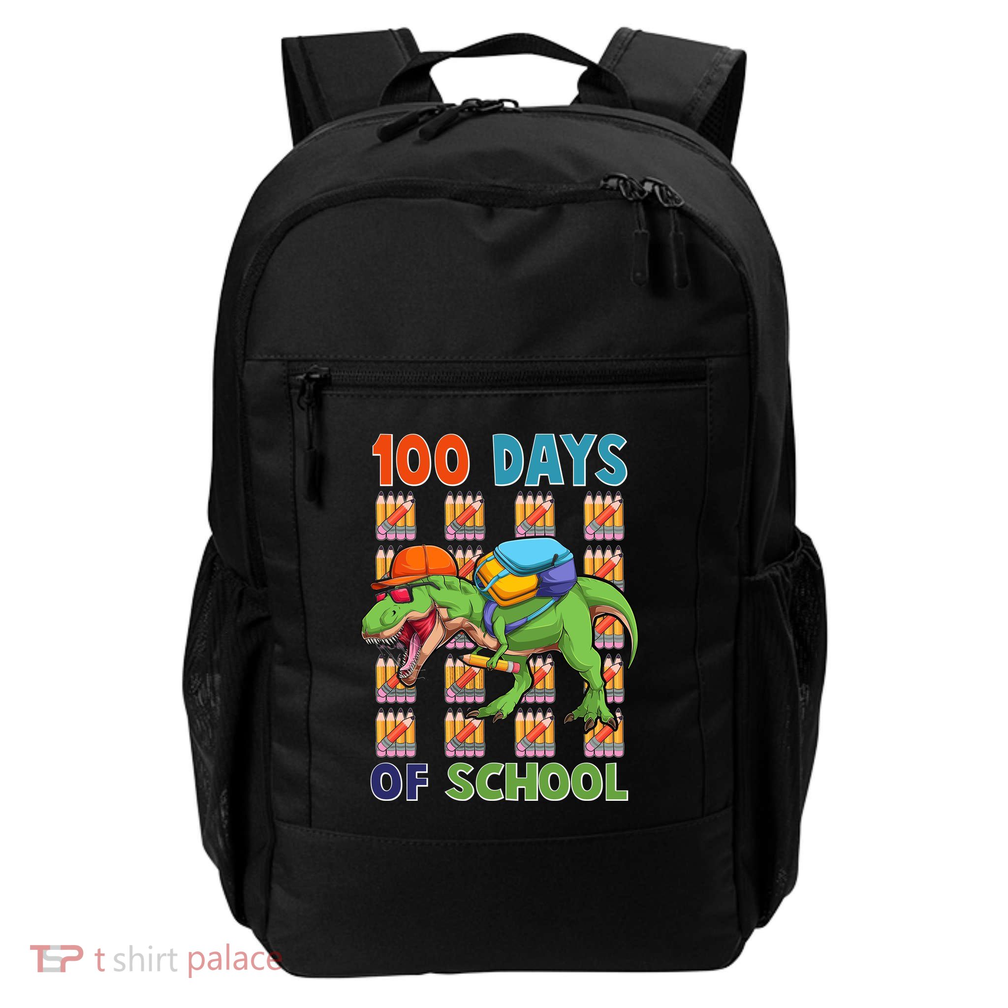Funny 100 Days Of School Trex Dinosaur Daily Commute Backpack