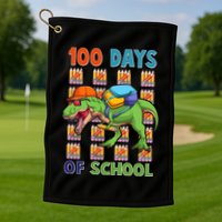 Funny 100 Days Of School Trex Dinosaur Golf Towel