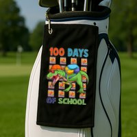 Funny 100 Days Of School Trex Dinosaur Golf Towel