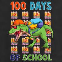 Funny 100 Days Of School Trex Dinosaur Golf Towel
