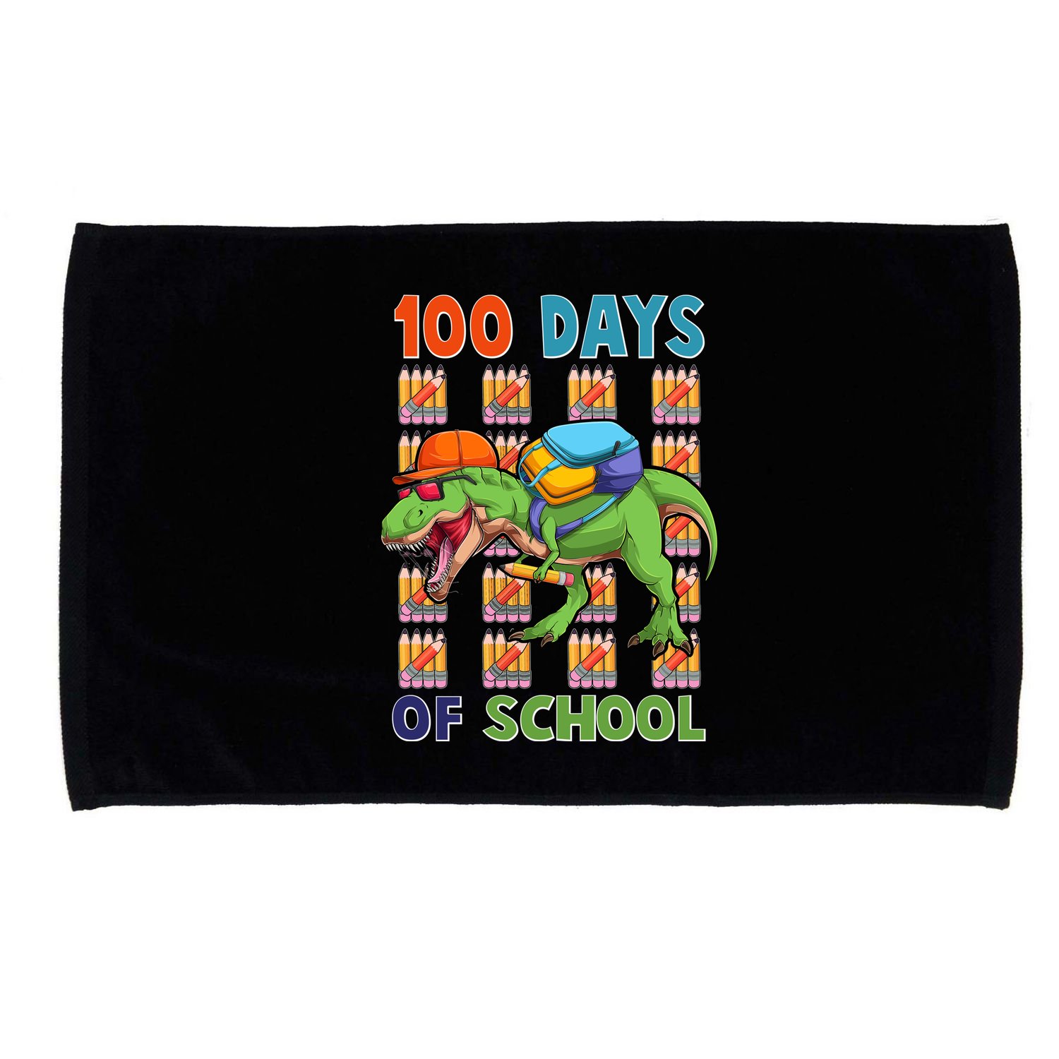 Funny 100 Days Of School Trex Dinosaur Microfiber Hand Towel