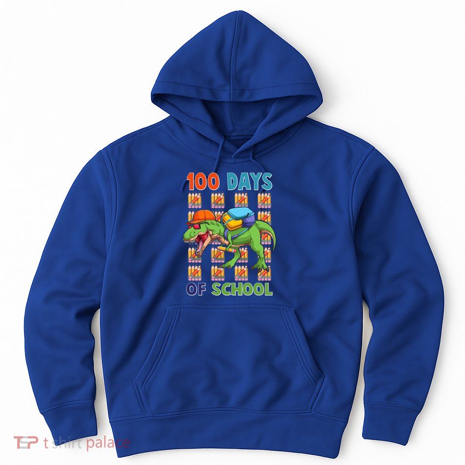 Funny 100 Days Of School Trex Dinosaur Hoodie