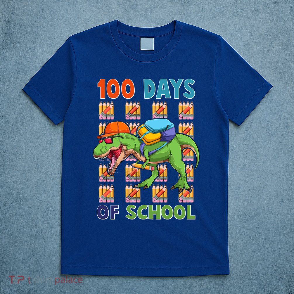 Funny 100 Days Of School Trex Dinosaur T-Shirt