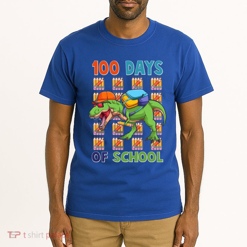 Funny 100 Days Of School Trex Dinosaur Tall T-Shirt