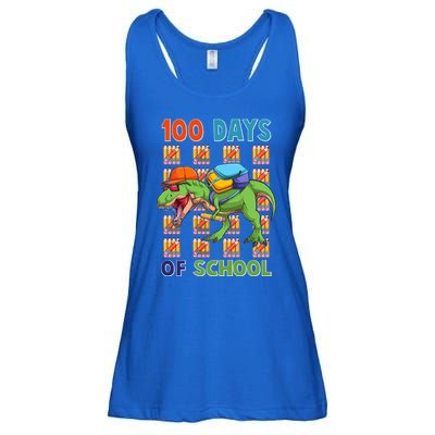 Funny 100 Days Of School Trex Dinosaur Ladies Essential Flowy Tank